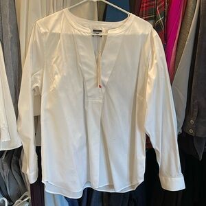 Talbots white tunic, non-iron cotton NWT